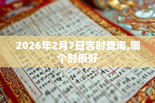 2026年2月7日吉时查询,哪个时辰好