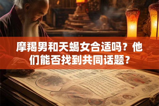 摩羯男和天蝎女合适吗？他们能否找到共同话题？