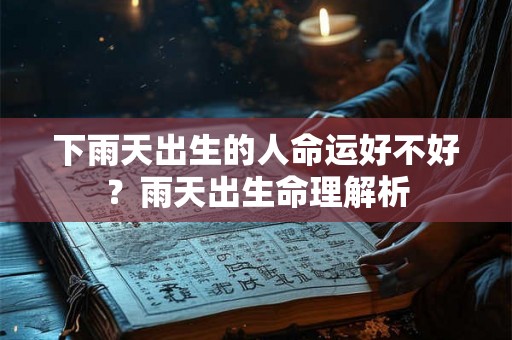 下雨天出生的人命运好不好?雨天出生命理解析 下雨天出生的人命运好不好?雨天出生命理解析