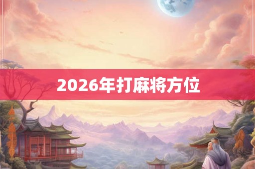2026年打麻将方位
