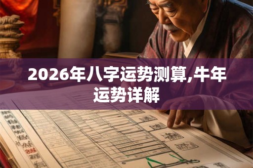 2026年八字运势测算,牛年运势详解