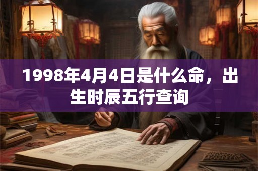 1998年4月4日是什么命，出生时辰五行查询