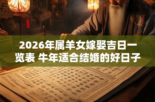 2026年属羊女嫁娶吉日一览表 牛年适合结婚的好日子