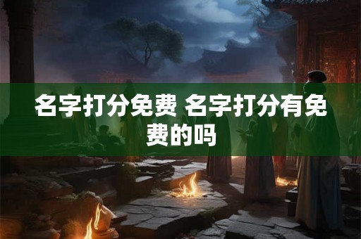 名字打分免费 名字打分有免费的吗