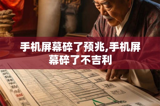 手机屏幕碎了预兆,手机屏幕碎了不吉利