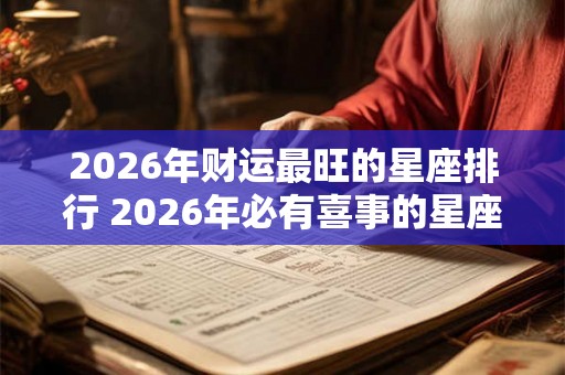 2026年财运最旺的星座排行 2026年必有喜事的星座
