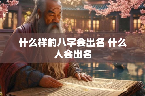 什么样的八字会出名 什么人会出名