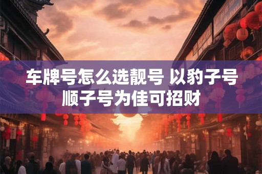 车牌号怎么选靓号 以豹子号顺子号为佳可招财 车牌号怎么选靓号 以豹子号顺子号为佳可招财