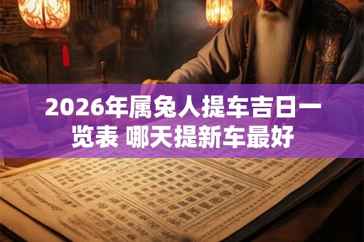 2026年属兔人提车吉日一览表 哪天提新车最好