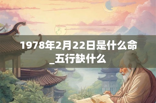 1978年2月22日是什么命_五行缺什么