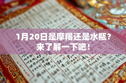 1月20日是摩羯还是水瓶？来了解一下吧！