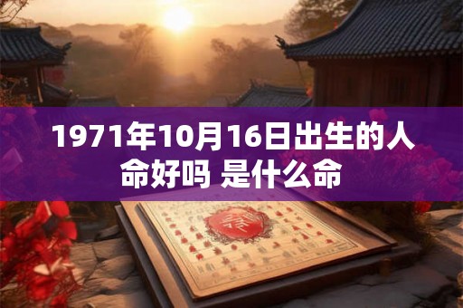 1971年10月16日出生的人命好吗 是什么命