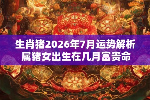 生肖猪2026年7月运势解析 属猪女出生在几月富贵命 生肖猪2026年7月运势解析 属猪女出生在几月富贵命