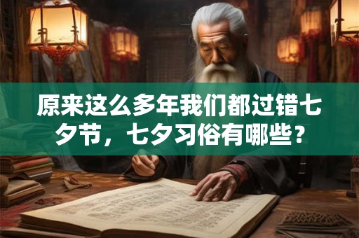 原来这么多年我们都过错七夕节，七夕习俗有哪些？