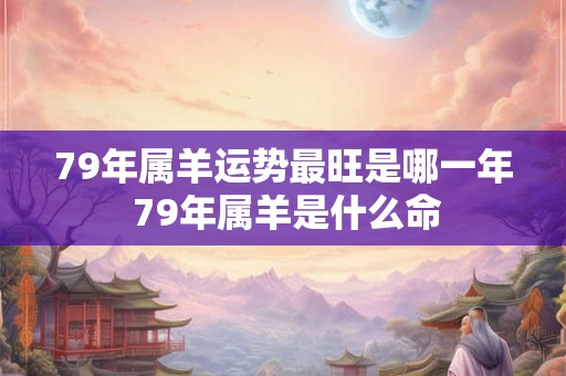 79年属羊运势最旺是哪一年 79年属羊是什么命