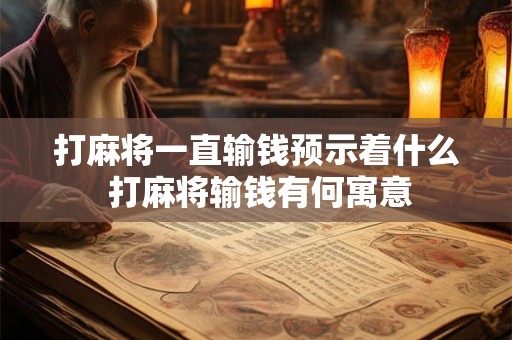 打麻将一直输钱预示着什么 打麻将输钱有何寓意