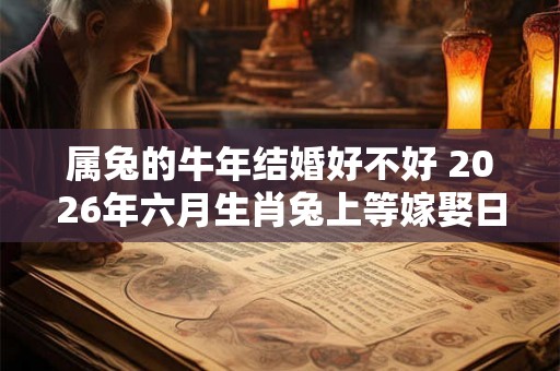 属兔的牛年结婚好不好 2026年六月生肖兔上等嫁娶日查询 属兔的牛年结婚好不好 2026年六月生肖兔上等嫁娶日查询