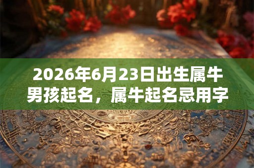 2026年6月23日出生属牛男孩起名，属牛起名忌用字！