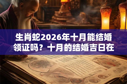 生肖蛇2026年十月能结婚领证吗？十月的结婚吉日在哪天？