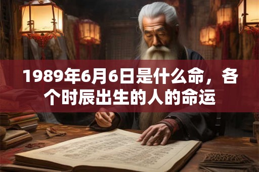 1989年6月6日是什么命，各个时辰出生的人的命运