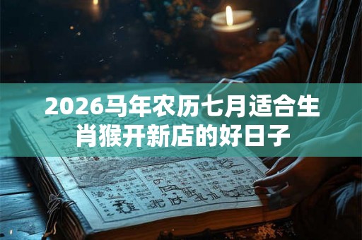 2026马年农历七月适合生肖猴开新店的好日子