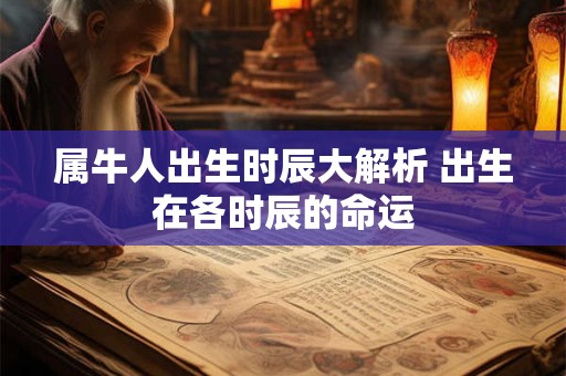 属牛人出生时辰大解析 出生在各时辰的命运 属牛人出生时辰大解析 出生在各时辰的命运