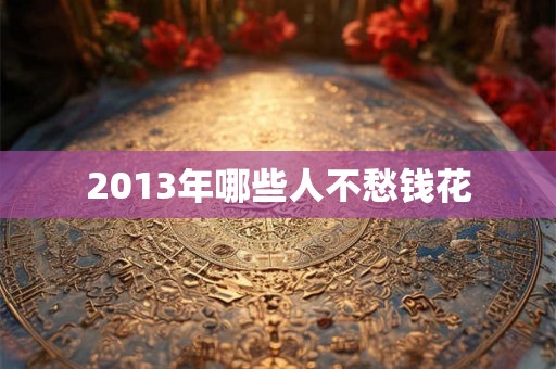 2013年哪些人不愁钱花