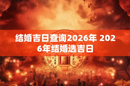 结婚吉日查询2026年 2026年结婚选吉日