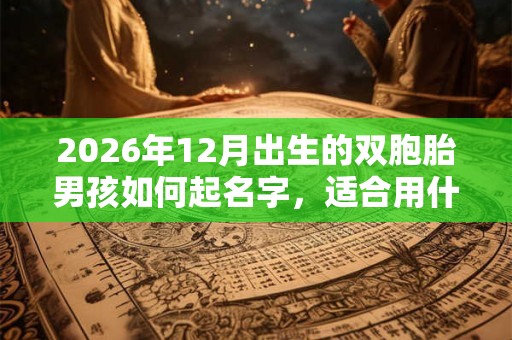 2026年12月出生的双胞胎男孩如何起名字，适合用什么字