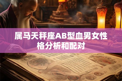 属马天秤座AB型血男女性格分析和配对
