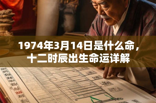 1974年3月14日是什么命，十二时辰出生命运详解