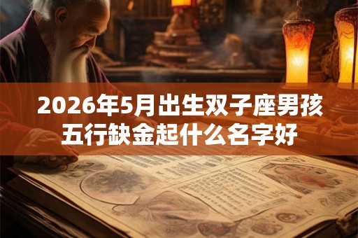 2026年5月出生双子座男孩五行缺金起什么名字好
