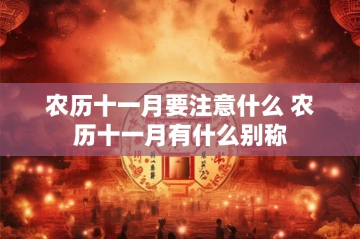 农历十一月要注意什么 农历十一月有什么别称