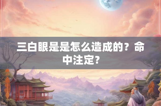 三白眼是是怎么造成的？命中注定？