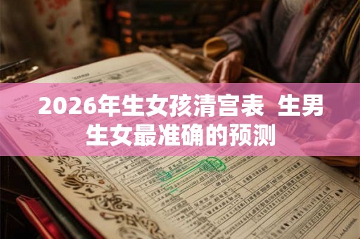 2026年生女孩清宫表  生男生女最准确的预测