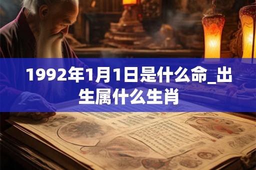 1992年1月1日是什么命_出生属什么生肖