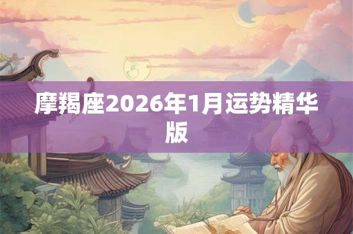 摩羯座2026年1月运势精华版