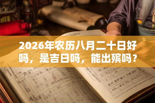 2026年农历八月二十日好吗，是吉日吗，能出殡吗？