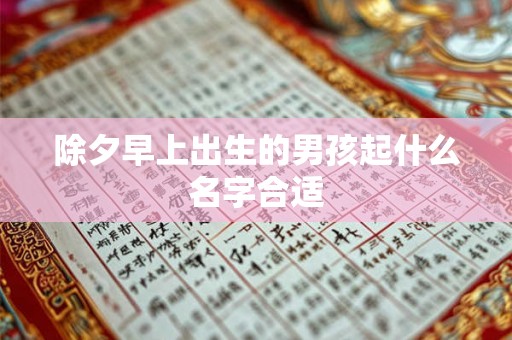除夕早上出生的男孩起什么名字合适
