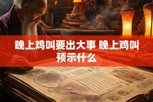 晚上鸡叫要出大事 晚上鸡叫预示什么