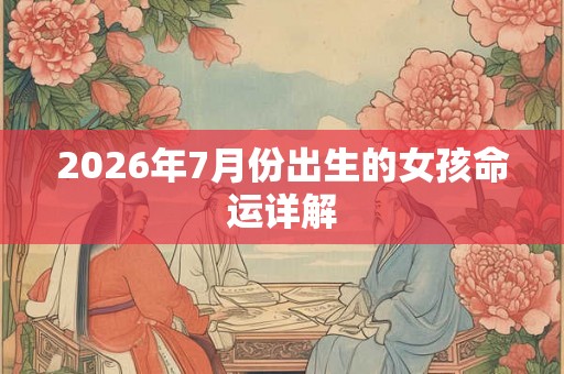 2026年7月份出生的女孩命运详解