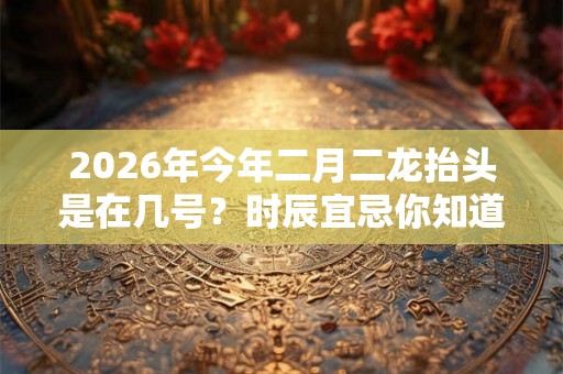 2026年今年二月二龙抬头是在几号？时辰宜忌你知道吗？
