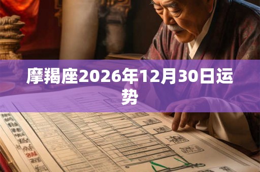 摩羯座2026年12月30日运势
