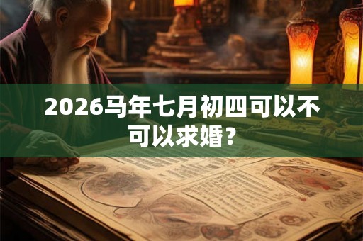2026马年七月初四可以不可以求婚？