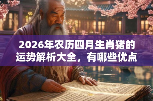 2026年农历四月生肖猪的运势解析大全，有哪些优点？