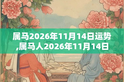 属马2026年11月14日运势,属马人2026年11月14日财运,生肖马2026年11月14日运势