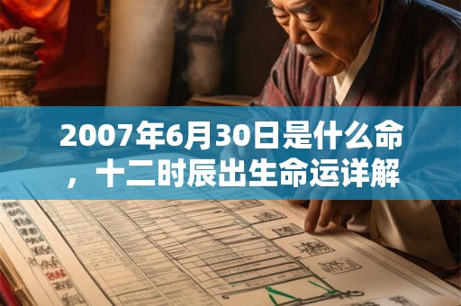 2007年6月30日是什么命，十二时辰出生命运详解
