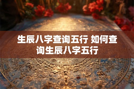 生辰八字查询五行 如何查询生辰八字五行
