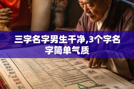 三字名字男生干净,3个字名字简单气质