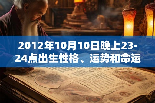 2012年10月10日晚上23-24点出生性格、运势和命运